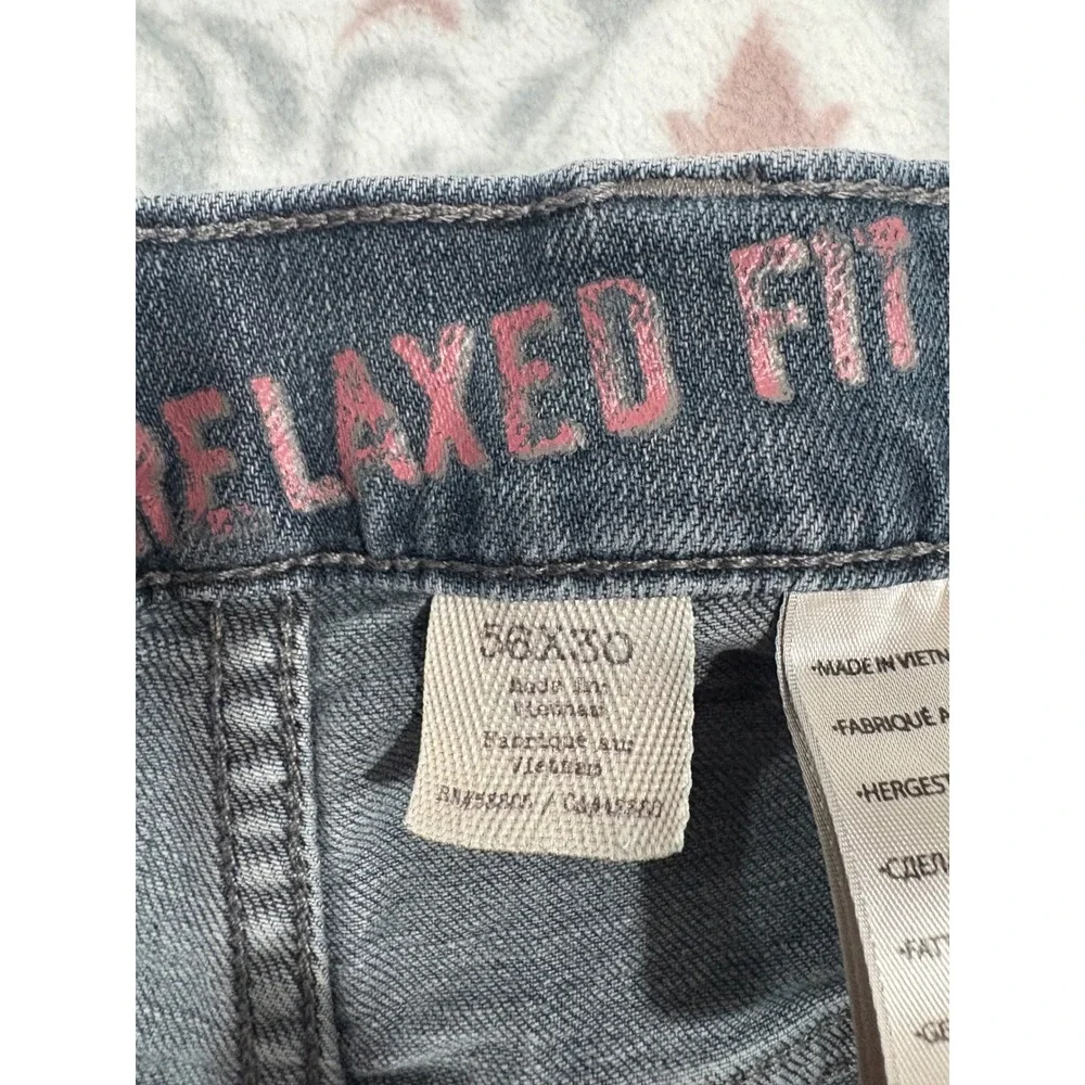 True Nation Relaxed Fit Jeans Mens 56x30 Dark Wash Blue Denim Pants Big and Tall